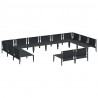 Zestaw Sof na Ogród z poduszką 12 pcs Czarny Stal