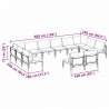 Zestaw Sof na Ogród z poduszką 12 pcs Czarny Stal