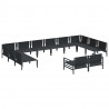 Zestaw Sof na Ogród z poduszką 12 pcs Czarny Stal