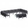 Zestaw Sof na Ogród z poduszką 13 pcs Czarny Stal