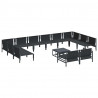 Zestaw Sof na Ogród z poduszką 13 pcs Czarny Stal