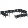 Zestaw Sof na Ogród z poduszką 13 pcs Czarny Stal