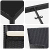 Zestaw do jadalni w ogrodzie z poduszką 7 pcs Czarny polirattan
