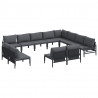 Zestaw Sof na Ogród z poduszką 12 pcs Czarny Stal