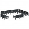 Zestaw Sof na Ogród z poduszką 12 pcs Czarny Stal