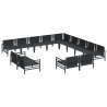 Zestaw Sof na Ogród z poduszką 13 pcs Czarny Stal