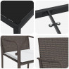 Zestaw do jadalni w ogrodzie 7 pcs Brązowy i czarny Rattan PE