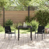 Zestaw do jadalni w ogrodzie 3 pcs Czarny i szary Rattan PE