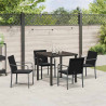 Zestaw do jadalni w ogrodzie 5 pcs Czarny i szary Rattan PE