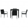 Zestaw do jadalni w ogrodzie 5 pcs Czarny i szary Rattan PE
