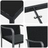 Zestaw do jadalni w ogrodzie 5 pcs Czarny i szary Rattan PE