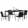 Zestaw do jadalni w ogrodzie 5 pcs Czarny i szary Rattan PE