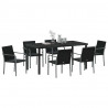 Zestaw do jadalni w ogrodzie 7 pcs Czarny i szary Rattan PE