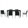 Zestaw do jadalni w ogrodzie 7 pcs Czarny i szary Rattan PE