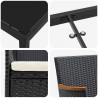 Zestaw do jadalni w ogrodzie z poduszką 9 pcs Czarny polirattan