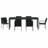 Zestaw do jadalni w ogrodzie 7 pcs Czarny i szary Rattan PE