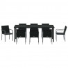Zestaw do jadalni w ogrodzie 9 pcs Czarny i szary Rattan PE