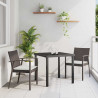 Zestaw do jadalni w ogrodzie 3 pcs Brązowy i czarny Rattan PE