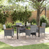 Zestaw do jadalni w ogrodzie z poduszką 5 pcs Szary polirattan