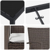 Zestaw do jadalni w ogrodzie 3 pcs Brązowy i czarny Rattan PE