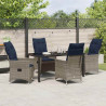 Zestaw stół i krzesła z poduszką 5 pcs Szary Rattan PE
