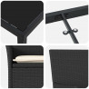 Zestaw do jadalni w ogrodzie z poduszką 5 pcs Czarny polirattan