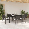 Zestaw do jadalni w ogrodzie 7 pcs Brązowy i czarny Rattan PE