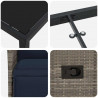 Zestaw stół i krzesła z poduszką 5 pcs Szary Rattan PE