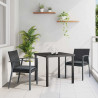 Zestaw do jadalni w ogrodzie 3 pcs Czarny i szary Rattan PE