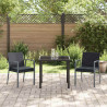 Zestaw do jadalni w ogrodzie 3 pcs Czarny i szary Rattan PE