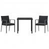 Zestaw do jadalni w ogrodzie 3 pcs Czarny i szary Rattan PE