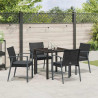 Zestaw do jadalni w ogrodzie 5 pcs Czarny i szary Rattan PE