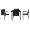 Zestaw do jadalni w ogrodzie 5 pcs Czarny i szary Rattan PE