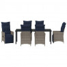 Zestaw stół i krzesła z poduszką 7 pcs Szary Rattan PE