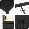 Zestaw do jadalni w ogrodzie z poduszką 7 pcs Czarny polirattan
