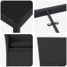 Zestaw do jadalni w ogrodzie z poduszką 9 pcs Czarny polirattan