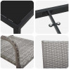 Zestaw do jadalni w ogrodzie z poduszką 7 pcs Szary polirattan