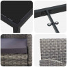Zestaw do jadalni w ogrodzie z poduszką 3 pcs Szary polirattan