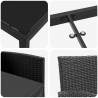 Zestaw do jadalni w ogrodzie z poduszką 5 pcs Czarny polirattan