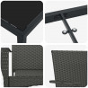 Zestaw do jadalni w ogrodzie z poduszką 9 pcs Czarny polirattan