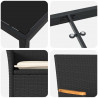 Zestaw do jadalni w ogrodzie z poduszką 9 pcs Czarny polirattan