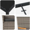 Zestaw do jadalni w ogrodzie z poduszką 7 pcs Szary polirattan