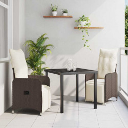 Zestaw do jadalni w ogrodzie 3 pcs Brązowy polirattan