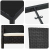 Zestaw do jadalni w ogrodzie z poduszką 9 pcs Czarny polirattan
