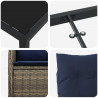 Zestaw stół i krzesła z poduszką 5 pcs Szary Rattan PE