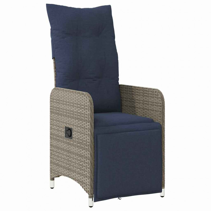 Zestaw stół i krzesła z poduszką 3 pcs Szary Rattan PE