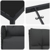 Zestaw do jadalni w ogrodzie z poduszką 9 pcs Czarny polirattan