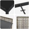 Zestaw do jadalni w ogrodzie z poduszką 9 pcs Szary polirattan