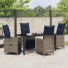 Zestaw stół i krzesła z poduszką 5 pcs Szary Rattan PE