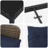 Zestaw stół i krzesła z poduszką 7 pcs Szary Rattan PE